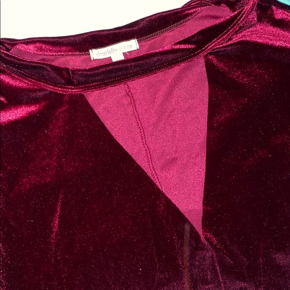 Red velvet top - Picture 3 of 5